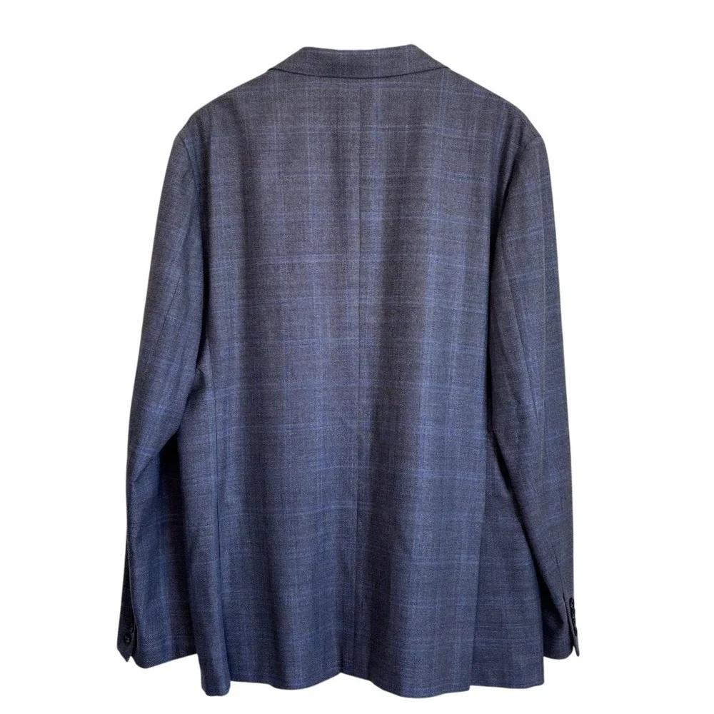 Brooks Brothers Mens Regent Glen Plaid Reda Wool Blazer Sport Coat 44L Gray Blue